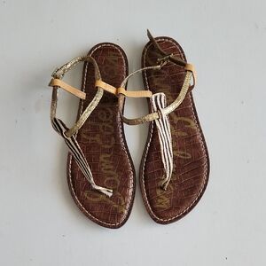 Sam Edelman Gold T-Strap Sandals